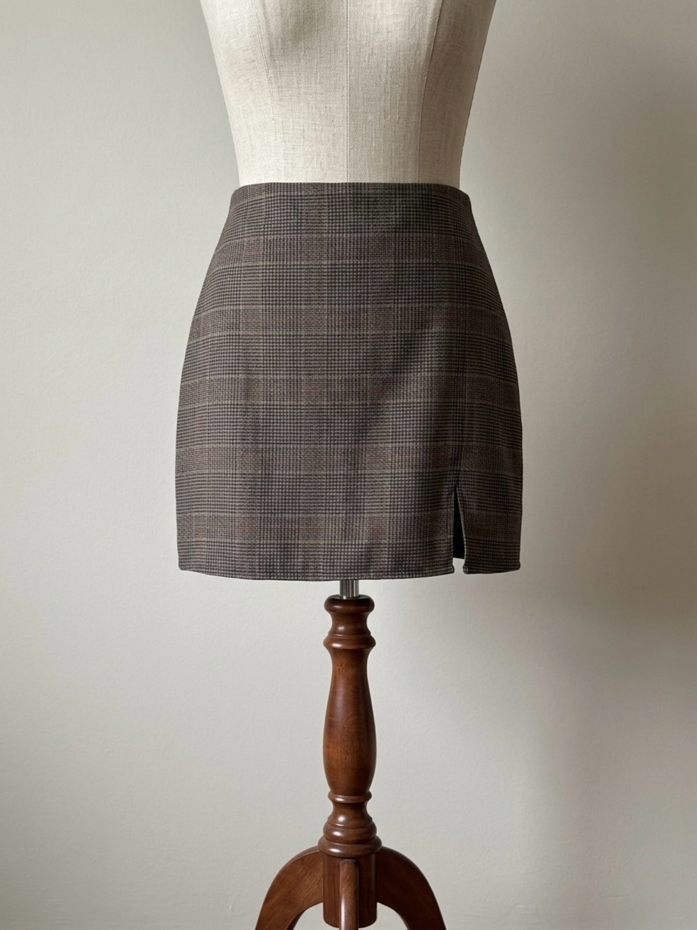Old Navy Brown and Black Plaid Mini Skirt